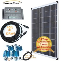 Complete Kit Premium 100w 100 Watt Poly Solar Panel for Charging 12v Batteries