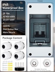 Solar Panel Disconnect Switch 30 Amp IP65 Dual Pole Miniature Circuit Breaker