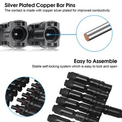 6 to 1 T Branch Connector Solar Panel Connectors Cable Splitter Coupler 1 Mal…