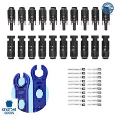 22 PCS Solar Panel Connector Kit 10 Pairs Male Female 30A 1000V IP67 Waterproof