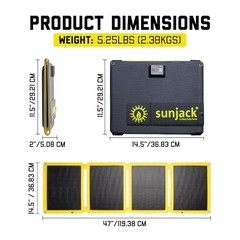 60W Foldable Waterproof Monocrystalline Solar Panel USB-C USB-A Camping