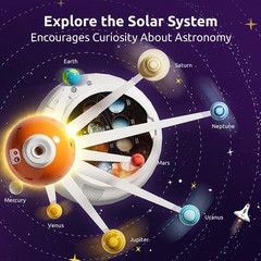 Interactive Solar System Model for Kids | HD Space Projector, 8 Planets, Bilingu