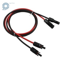 1 Pair 5 Feet 10 AWG Solar Panel Extension Cable Wire Connector Black + Red