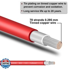 Shirbly 10AWG (6mm²) Tinned Copper PV Extension Cable – Solar Panel Connectio