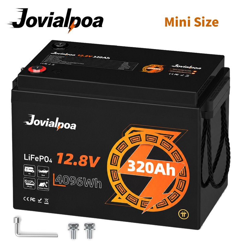 12V 320Ah Mini LiFePO4 Lithium Battery Cycle Deep BMS for Solar RV Off-grid Boat