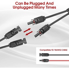 Solar Panel Y Branch Cable Connection Waterproof Adapter Connector Extension
