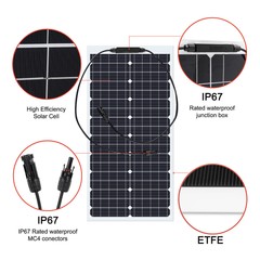 200W Flexible Solar Panel Mono 18V Home RV Boat Camping Power Battery Charging