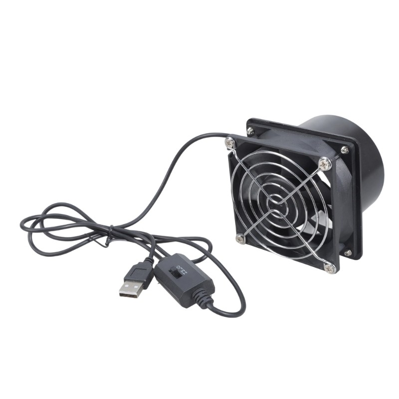 Greenhouse Bathroom Exhaust Fan 5V USB Power 50CFM 3 Speed Adjustable Extractor