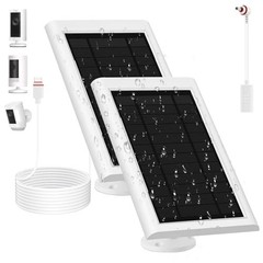 2 Pack 5W Solar Panels for Ring Camera, 10FT Cable, Waterproof & Dustproof Secur