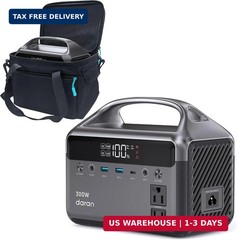 Portable Power Station 300W, 192Wh LiFePO4 Battery Solar Generator with Carry Ba