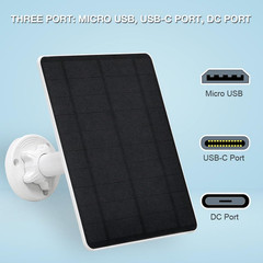 Solar Panel for Security Camera 2 Pack 5W Solar Charger with Micro USB & USB-C