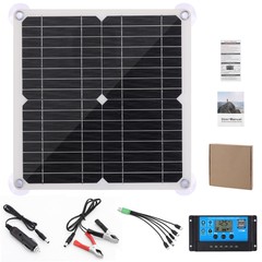 Solar Panel Kit w/100A Controller Dual USB Monocrystalline for Camping Caravan