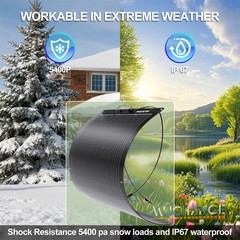 200W Solar Panel kit 12V Charge RV Camping Off-Grid with 1000W Car Inverter Home