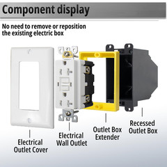 Single Gang Electrical Box Extender 1/4 inch Heat Resistant ABS Material