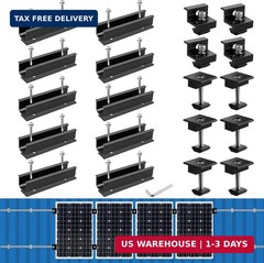Solar Panel Mounting Brackets for Roof, Aluminum Solar Rails, Black | Sola