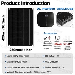 7000W Solar Bundle: 12V24V to 110V/220V Inverter + 2pcs High-Efficiency Solar