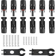 12PCS Solar Panel Connectors MC4 Male Female Waterproof 1000V 30A