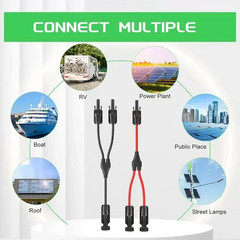 4Pcs Mc4 Y Connectors, 30Amp Solar Connectors Photovoltaic Panel Adaptor Y Branc