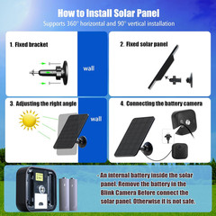 Solar Panel for Blink Camera, 4W Solar Panel Charger Compatible with New Blink O