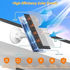 All-Weather 10W Solar Charger for Security Cameras – Built-in Battery Included