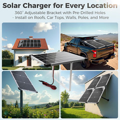 Mantenedor Del Cargador De Bateria Solar 20 W Y 12 V Impermeable Para Coche