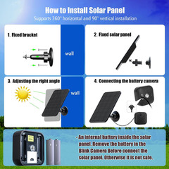 Solar Panel for Blink Camera, 4W Solar Panel Charger Compatible with New Blink O