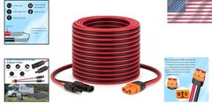 Solar to XT60i Cable 10AWG 30FT for Solar Panel to Portable Power Station Gen…