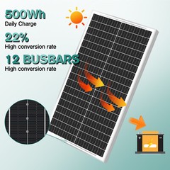 100W 200W 400W 1000Watt 12V Monocrystalline Solar Panel Home RV Camping Off Grid
