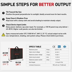 200W Portable Foldable Solar Panel Kit with Charge