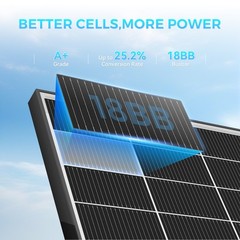 200W 400W 800W Watt 12V Bifacial Solar Panel Mono N-Type Charger Roof Off-Grid