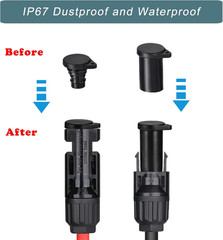 Solar Connector Caps, IP67 Solar Panel Connector Cap Weather Resistant Dust Male