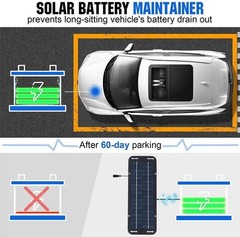 Set of 2-12V 30W Car Boat Power Solar Panels-Battery Maintainer for Vehicles +