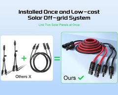 Bateria Power Y-Branch Solar Connectors Extension Cable, 10.8FT 12AWG Solar C…