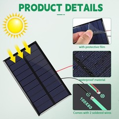 20 Pcs Small Solar Panels Bulk 6v 100ma Mini Polycrystalline Solar Cells DIY …