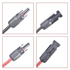 1 Pair 4mm2 /12AWG Black and Red Solar Panel Extension Cable Wire Connector