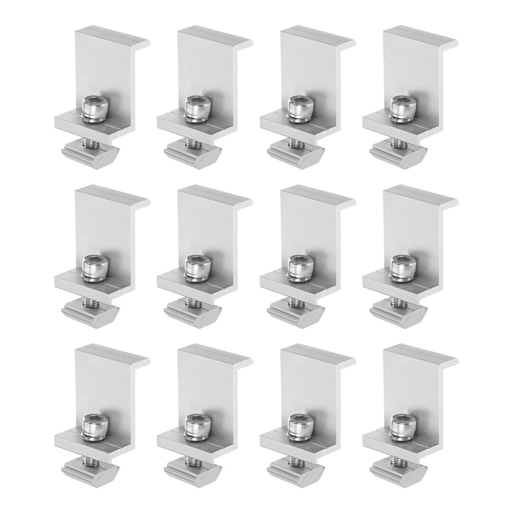 12pcs Solar Panel Mounting 45mm Z Clip Aluminum End Clamp for RVs White