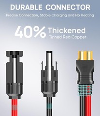 12AWG-25ft Advanced Solar to XT60 Charging Cable,Redesign 12AWG, 25FT-12AWG