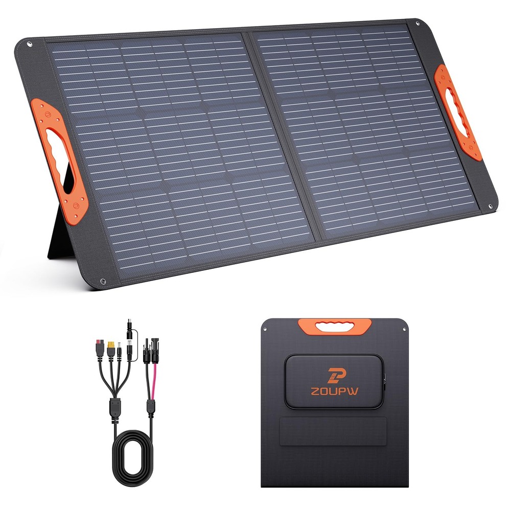 ZOUPW 100W Portable Solar Panel for Power Station,23.5% Efficiency Mono Folda…
