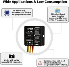 Solar Charge Controller Waterproof Solar Panel Battery Regulator for Solar Au…