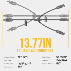 Y Branch Solar Connectors – Waterproof and UV Resistant Plug Kit