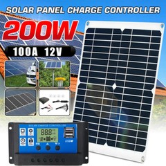 200W Solar Panel Kit 100A 12V Battery Charger w/ Controller Caravan Boat Outdoor