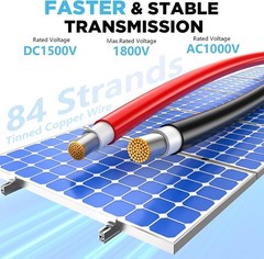 10AWG Solar Wire 50FT, Tinned Copper Extension Cable for Solar Panels, RV, Boat