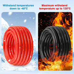 Solar Panel Wire 8 AWG – Solar Extension Cable 100Ft Black & 100Ft Red 8 Gauge T