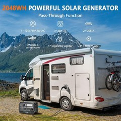 ALLWEI 2400W Solar Portable Power Station Generator Portable Solar Panel 200W