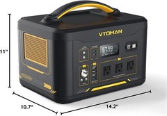 VTOMAN Jump 1500X Portable Power Station 1500W (3000W Peak), 828Wh LiFePO4 (LFP)