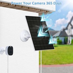 Solar Panel for Security Camera, 6W Micro USB & USB-C Solar Charger Compatibl…