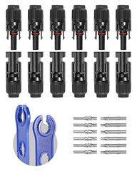 12 Pcs Male Female Solar Connectors with Spanners Solar Panel Cable Connectors