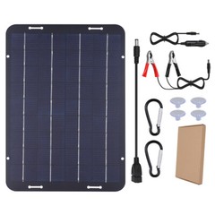 Portable Solar Panel Kits w/ USB & Car Charger 60W 18V USB Solar Charging Panel