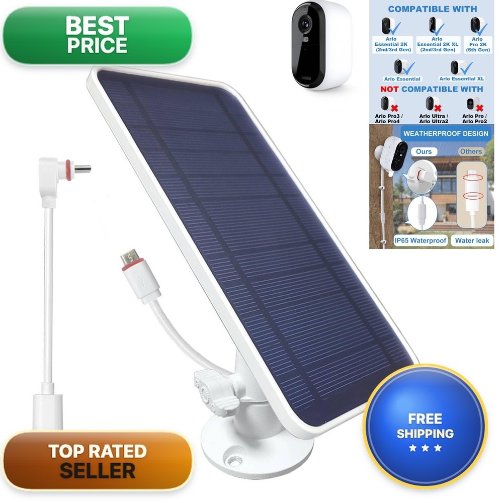 DIANMU Solar Panel Arlo Essential Series Pro 2K 6th Gen Cam 1 Pack