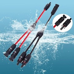 2Pcs Y Branch Solar Connector 30A 1000V PV Panel Cable Wire Parallel Adapter